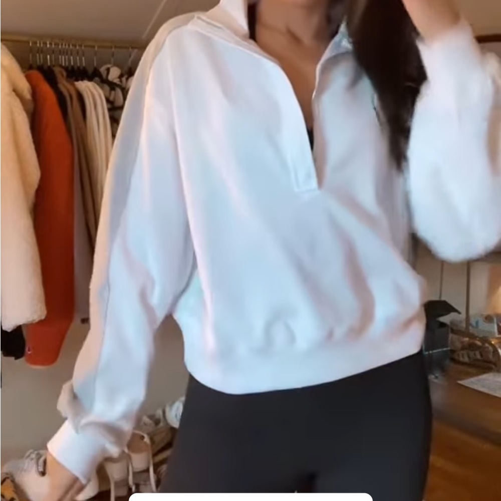 Quarter zip crop PTula sweater. Unworn. Brand new. Too big for me :(